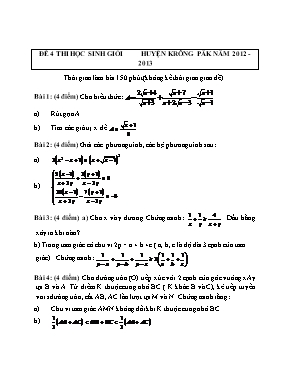 Đề thi học sinh giỏi huyện môn Toán 9